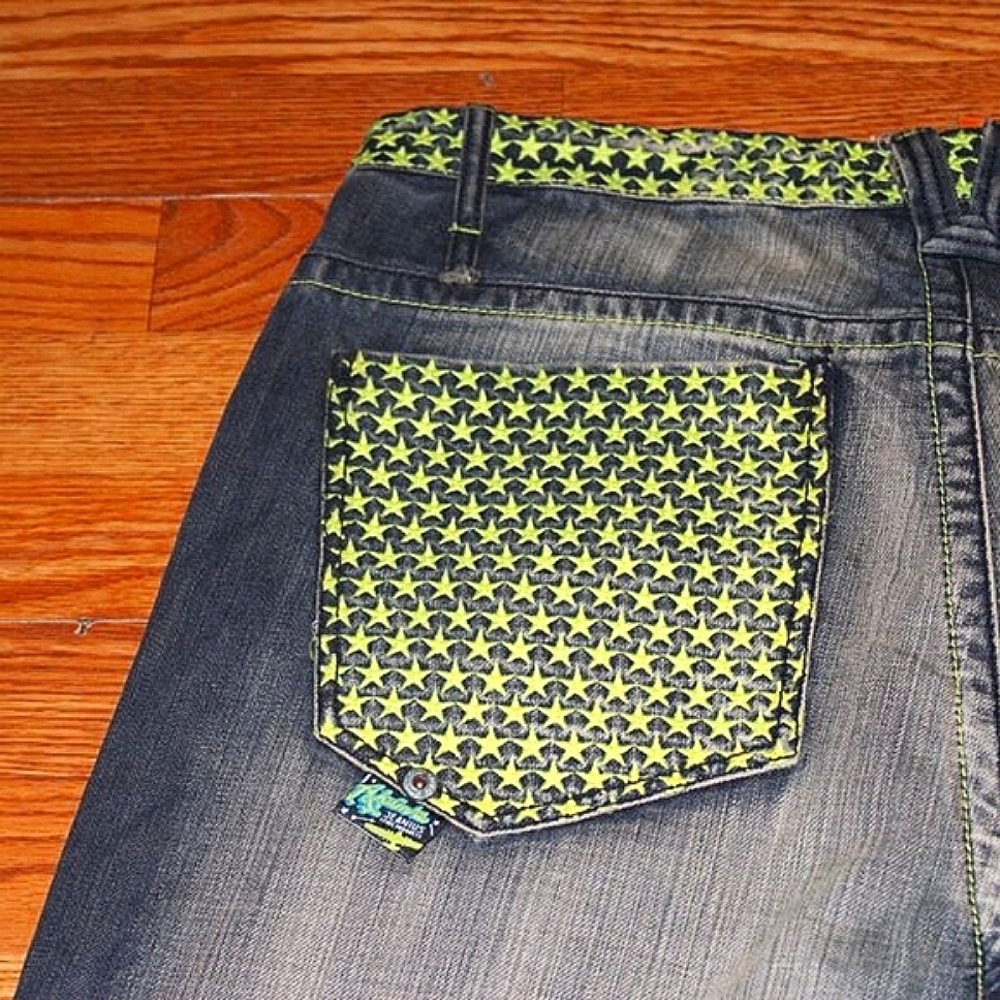 Vintage Akademiks Y2K Hip Hop Jeans 38x32 Baggy Streetwear Graphic 100% Cotton - Picture 11 of 14